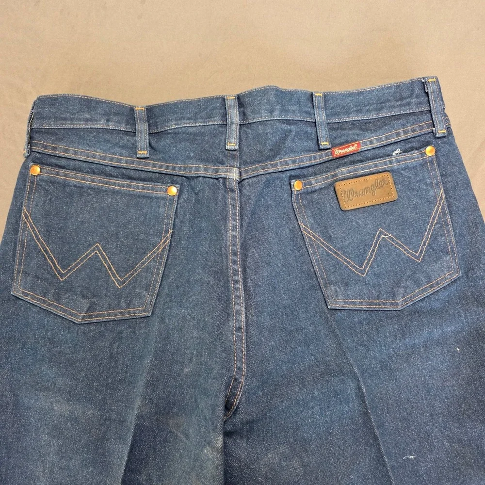 Wrangler Cowboy‎ Cut Rigid Indigo Denim Jeans Mens 35x36 13MWZPW Straight Leg
